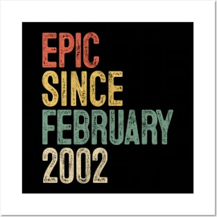 Fun Epic Since February 2002 18th Birthday Gift 18 Year Old Posters and Art